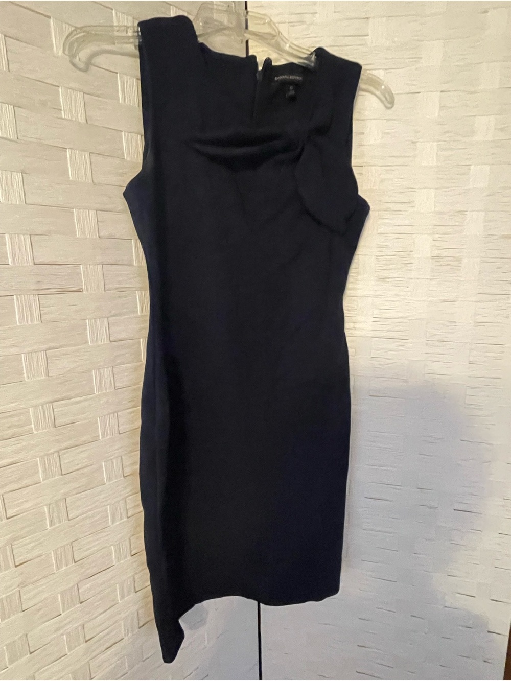 Banana Republic Womens Black Sleeveless Bow Detail Sheath Dress 0 Viscose Blend